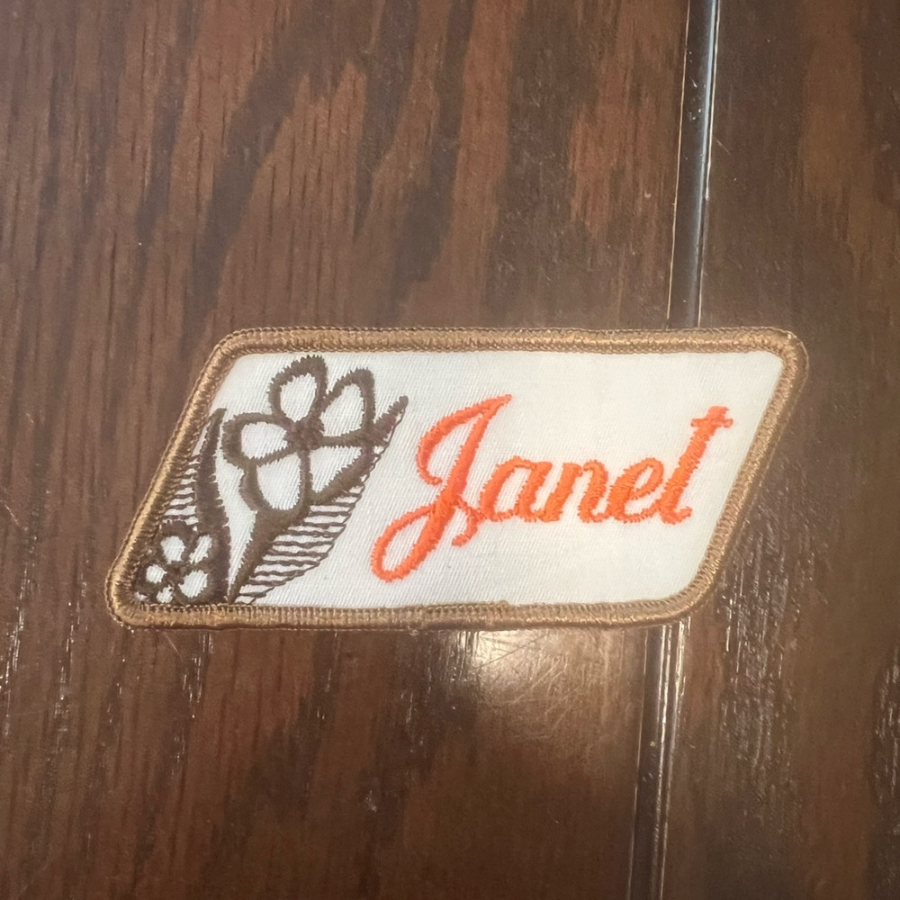 Vintage 1970’s Swiss Maid Quality Emblems Cursive Janet Patch